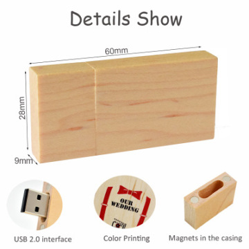 Unidad flash USB de bambú de madera para fotografía