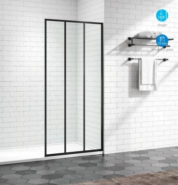 black grid walk in shower