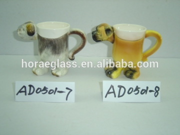 Chrismas gift 3D handmade draw cartoon animals ceramic cup mugs