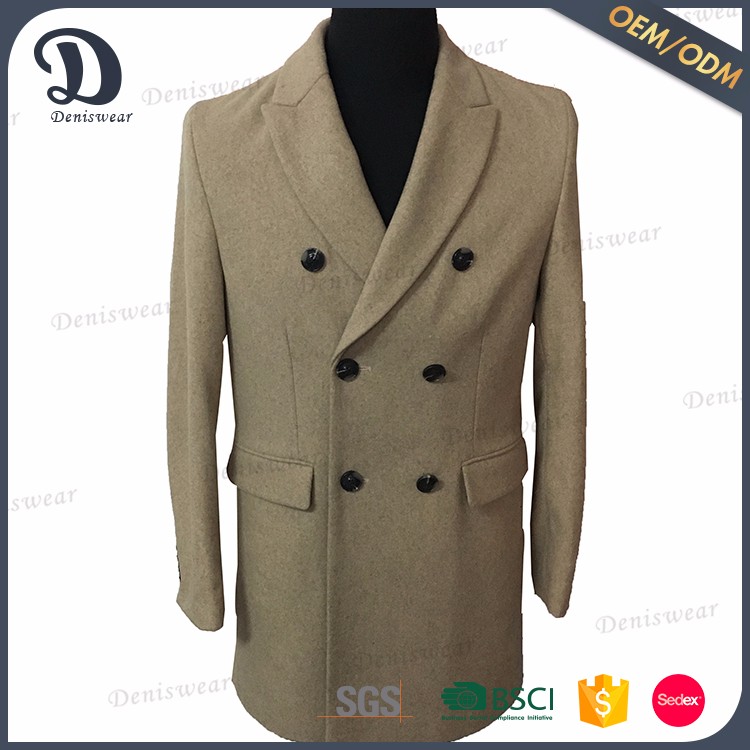 Top sale men long winter warm wool men coat