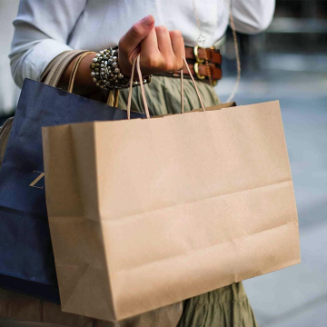 Custom Printed Logo Tote Takeout Paper Bags - High Quality Merchandise