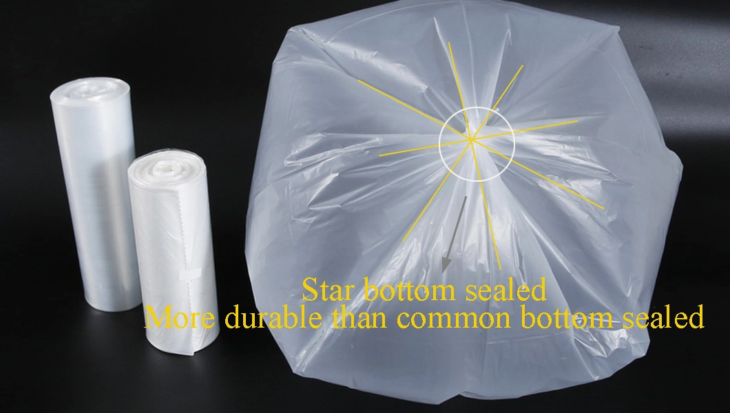 Transparent Custom Star Seal Trash Bag for Garbage Can Liner or Bin Liner