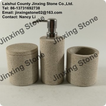 Natural Sandstone Tumbler Liquid Soap Dispenser Soap Dish Sandstone Bathroom Accessories