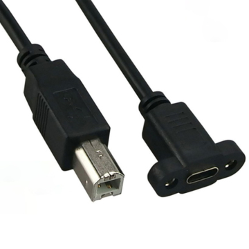 USB B to Type C Female Printer Cable