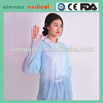 High quality surgical waterproof isolation gown plastic gown