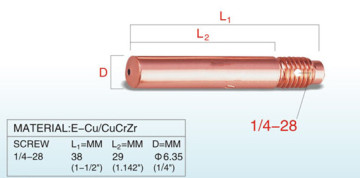 Lincoln KP2020-2B1 CuCrZr Contact Tip