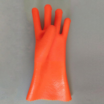 Fluoreszierende sandige Finish-PVC mit Warmhandschuhen halten