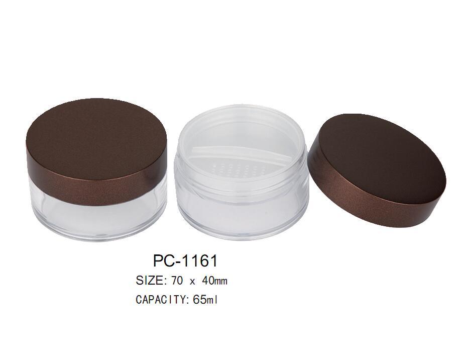 Case de poudre cosmétique rond en plastique 65 ml en plastique