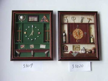 WOODEN KNOT FRAME PHOTO FRAME CLOCK WALL DECO