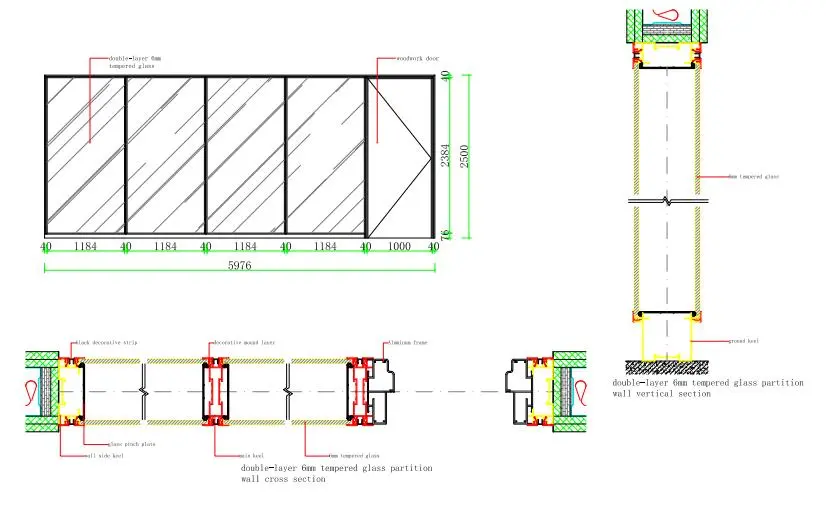 Shanghai Glass Partition with Swing Door