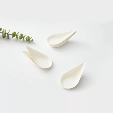 Green White Compostable Sugarcane Bagasse Taster Spoon