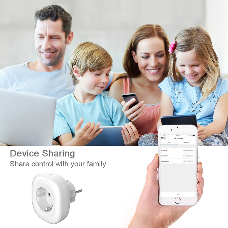 Alexa Google Home Assistant Europe Energy Meter Smart Wifi Socket EU Plug Smart Plug Wifi EU Smart Plug With Power Monitor