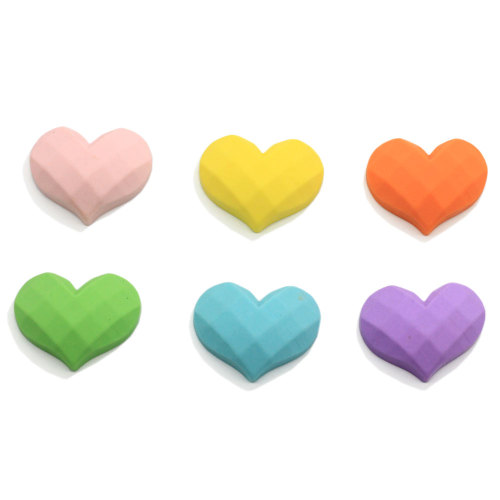 Romantic Matter Faceted Heart Resin Flatback Crafts 100Pcs Diy Necklace Pendant Making Art Decor Girls Hair Clip Ornament