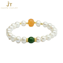 High-Quality Natural Freshwater Pearl & Jade Bead Bracelets for Women