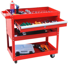 3 Tier Utility Rolling Tool Cart (Red)