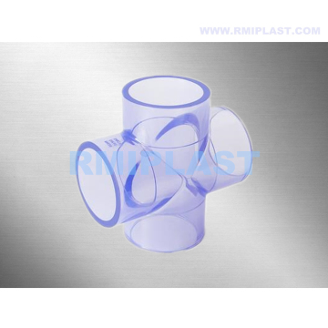 Clear PVC Cross Fitting DIN PN16