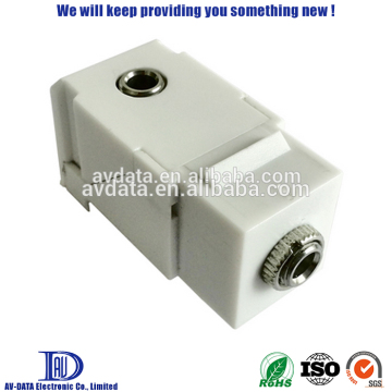 3.5mm Keystone insert, Stereo female connector,Nickel Plated, Right Angle type