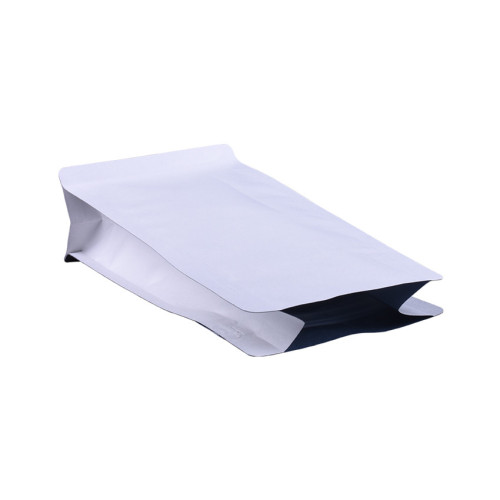 Bolsas de café de papel kraft branco com janela