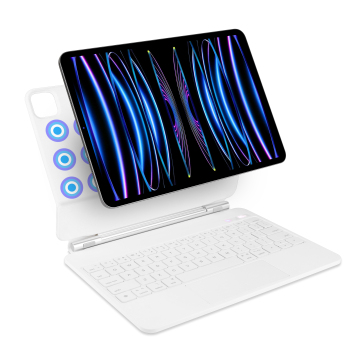 White digital display screen tablet keyboard