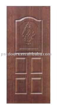 American steel panel door, entry door, hollow metal door with pine wood edge