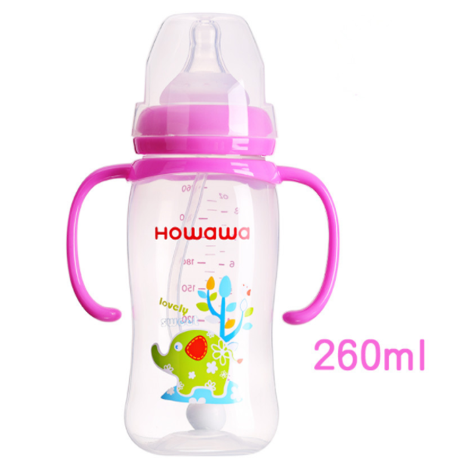 Handle Baby သူနာပြုနှင့်အတူ 9oz Baby PP ပုလင်း