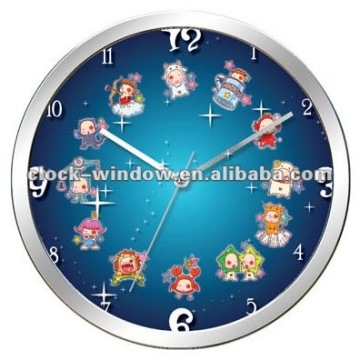 Glass Cartoon kid Wall Clock