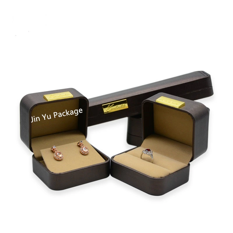 Retro Chocolate Fake Leahter Earring Gift Jewelry Packaging Box