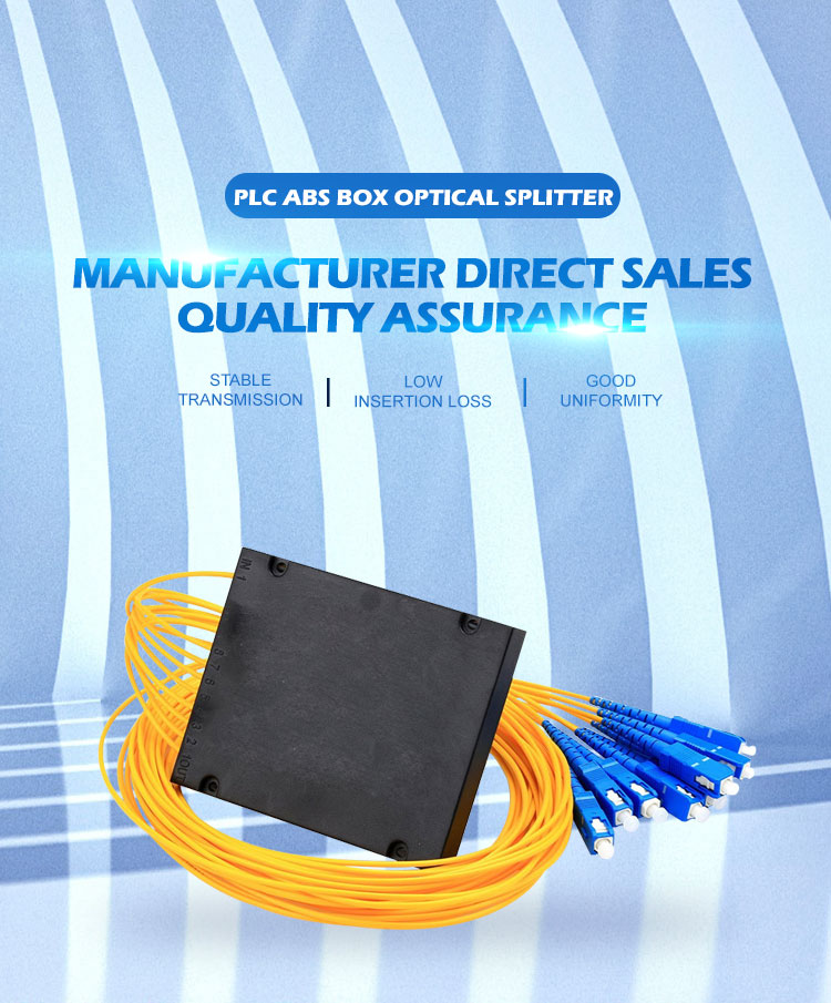 FTTH EPON GPON PLC Splitter 1:2 1:4 1:8 1:16 1:32 ABS cassette Box PLC Splitter 2.0mm 3.0mm Fiber optical FBT coupler splitter