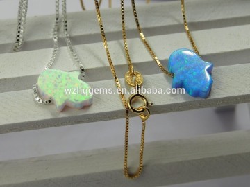 New opal product OP27 hand shape synthetic opal necklace