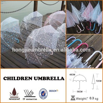 2015New sale clear umbrella kids with plastic handle