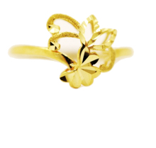 Flower& Leaf Ring 18 K