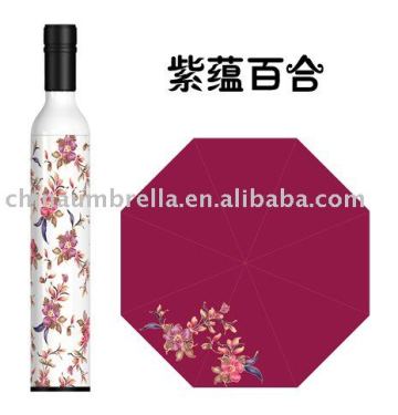 fashion bottle umbrella with beautiful flower design