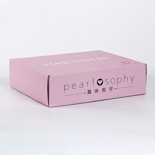 Embalagem de roupas personalizadas caixas de mala direta rosa quente papelão de papelão