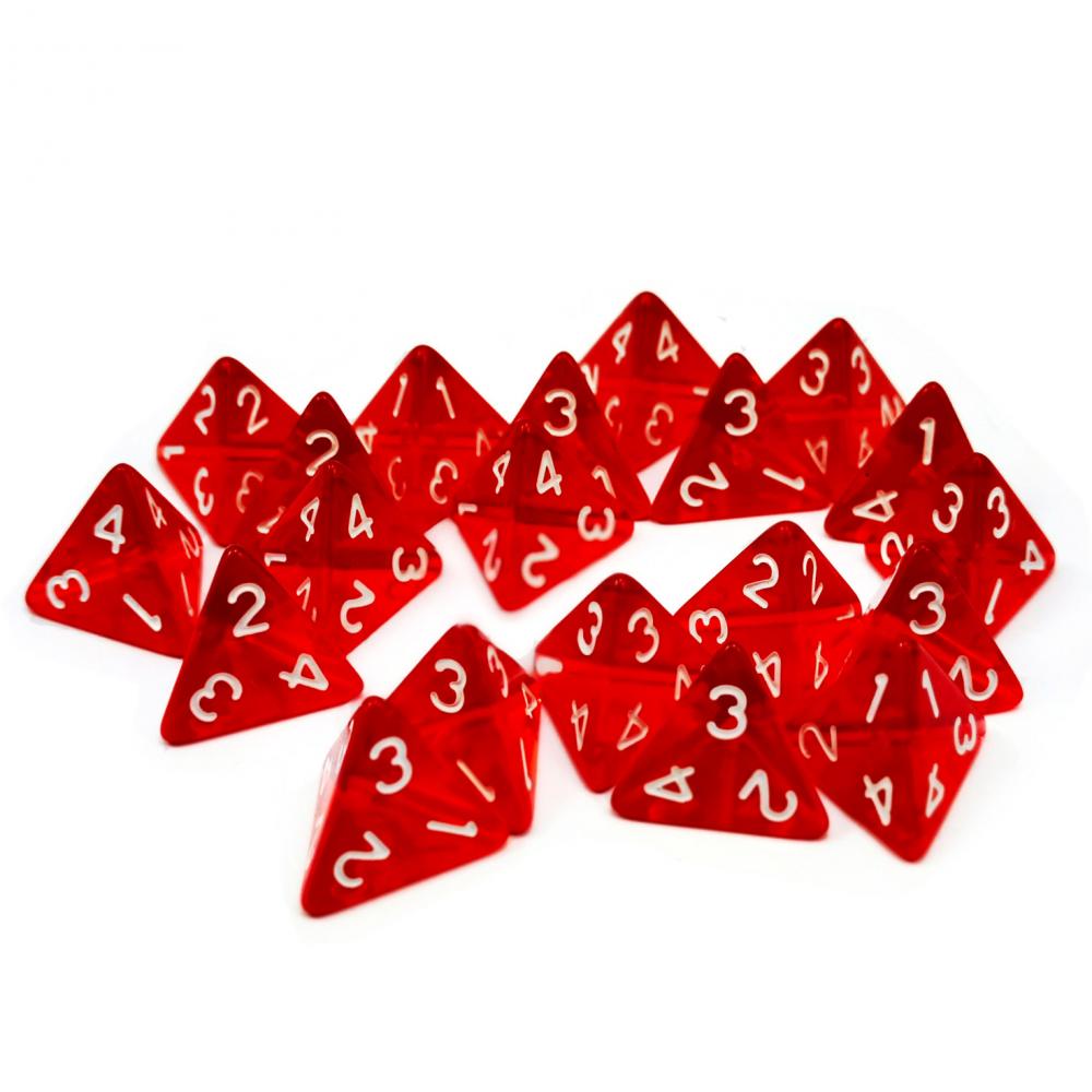 Banton de dimension de taille standard rouge D4 Dice 20pcs Bouteille de potion de guéris