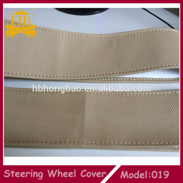 fiber leather with hole hand sew steering wheel cover