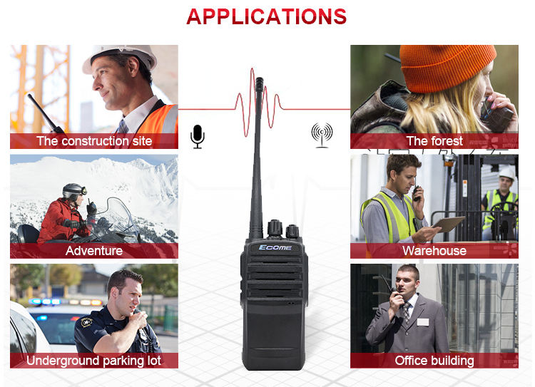 2021 New launch Ecome radios UHF 400-480MHz walkie talkie long range portable radio