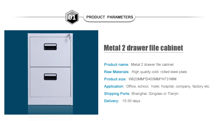 Mingxiu Office Furniture 2 Drawer Office Metal File Cabinet / Steel Filing Cabinet