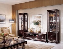 Wood large cabinets with glass doors for sale , wine glass cabinet