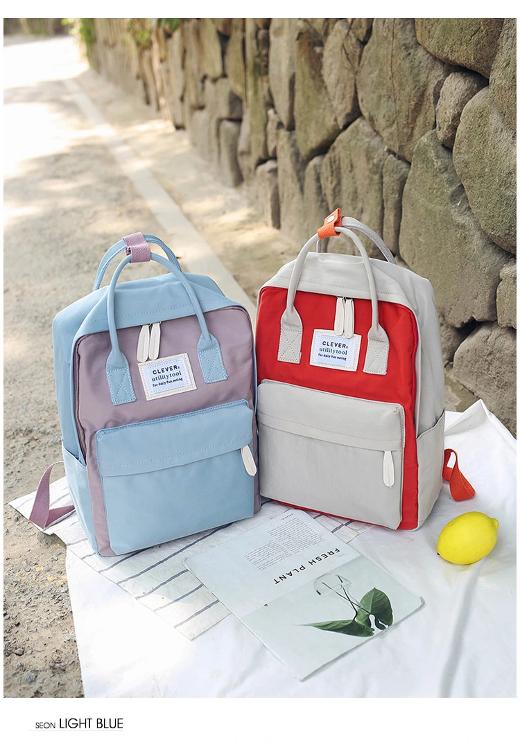 The New Korean Version of The Portable Dual-Shoulder Backpack Fashion Contrast Color Outdoor Large-Capacity Backpack