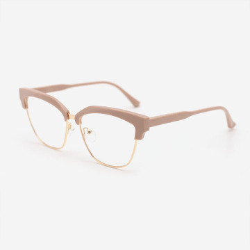 Square Acetate And Metal Combined Women's Optical Frames 23A3068