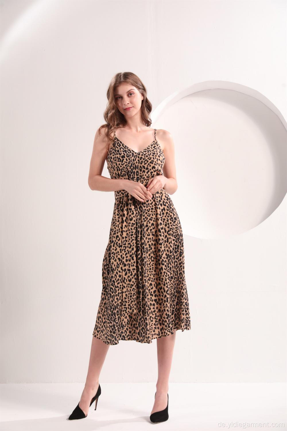 Slip Midi-Kleid mit Leopardenmuster