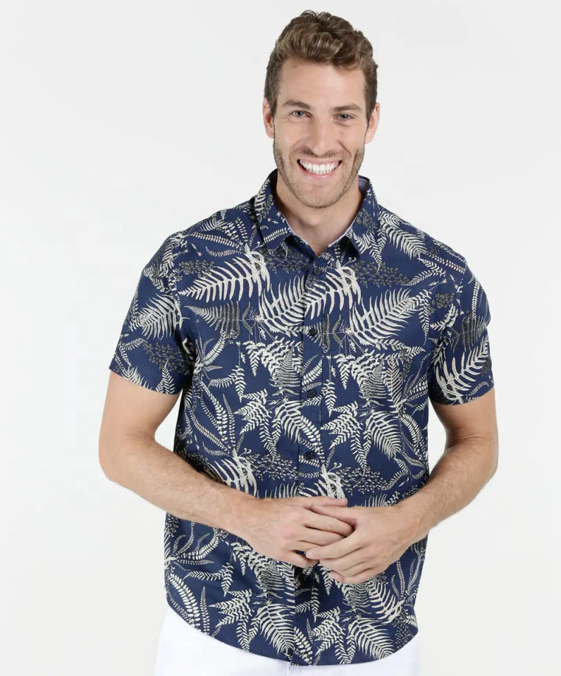 Chemise habillée personnalisée de type imprimé floral pour homme