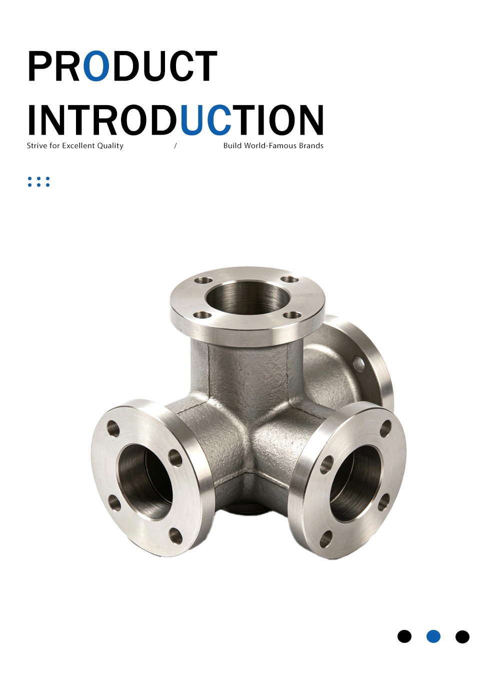 Четырехсторонний фланцевый фитинг из нержавеющей стали Stainless Steel Four Way Flanged Pipe Fitting