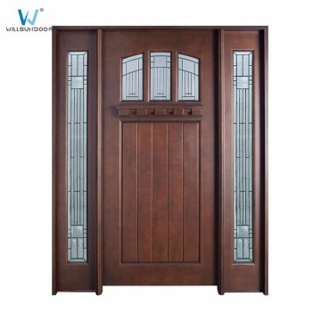 Wood Frame Design Double Tempered Glass Door Outside Double Doors Entry Door Sidelights