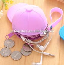 cy277 Women Coin Purse Silicone Bag Cap Hat Candy Color Zipper Bag Cute Girls Coin Purse Key Holder Case Bags
