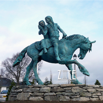 Antique garden decor bronze horse sculpture with lovers statue