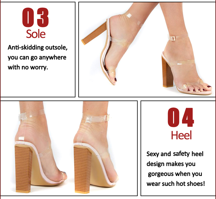 12cm sexy high-heel PVC lace strappy sandals