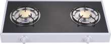 Double burner glass top gas stove