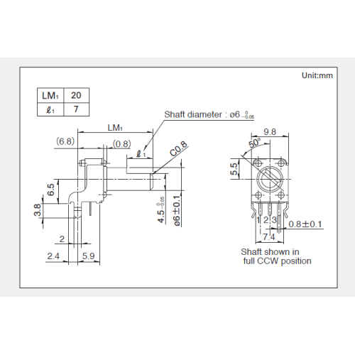 Rk09k series Rotary potentiometer