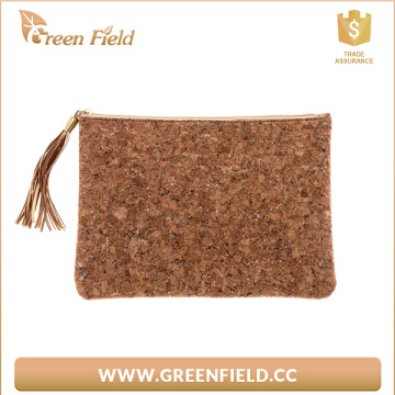 Brown cork clutch women natural cork clutch purse